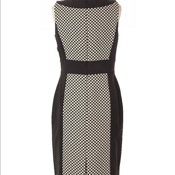 Tahari Black & White Geometric Sheath Dress Size 8 - Picture 2 of 4